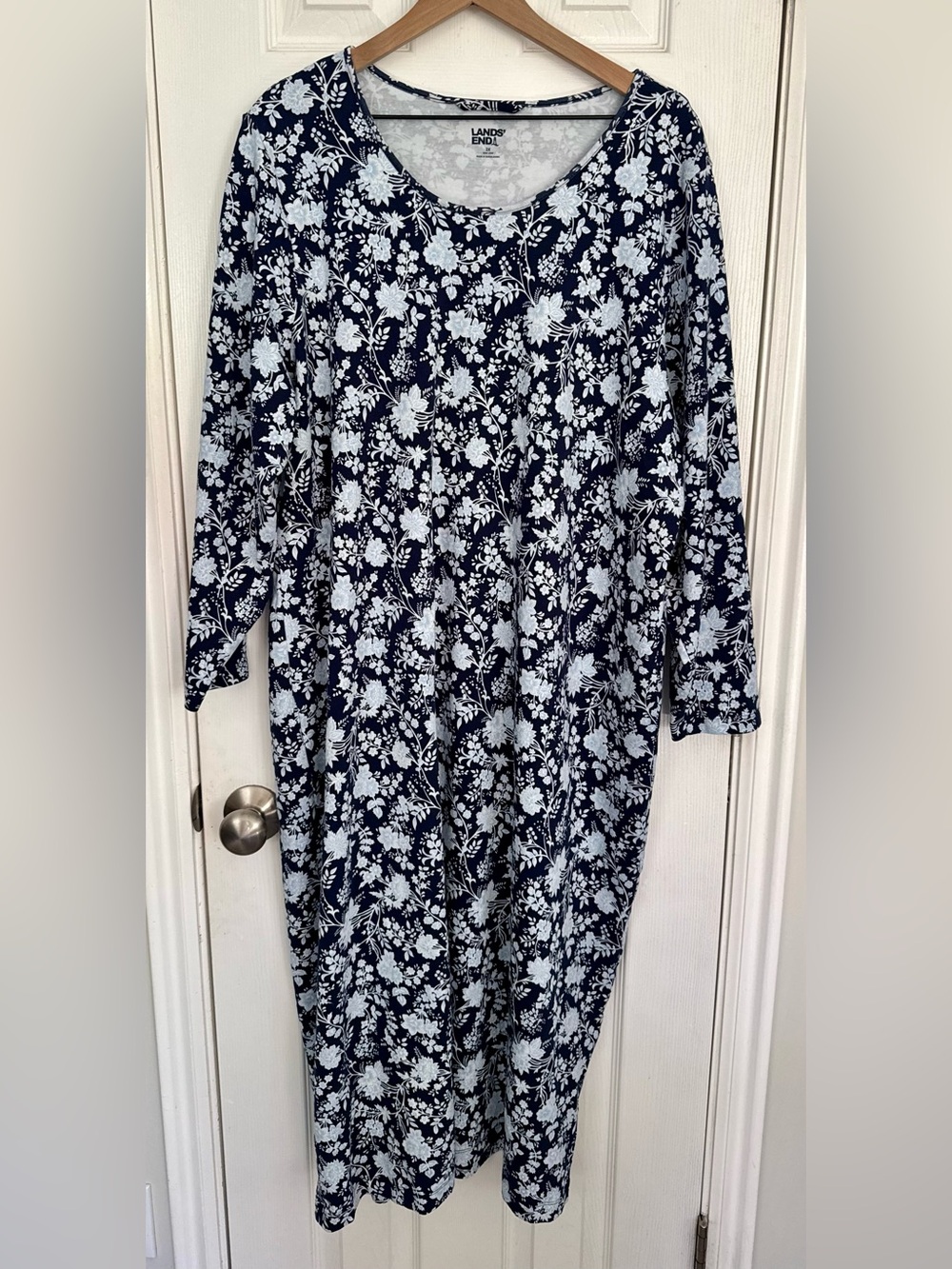 Lands’ End Women’s Cotton Knit Dress Bundle Plus Size 2X Paisley Floral Casual - Picture 7 of 10